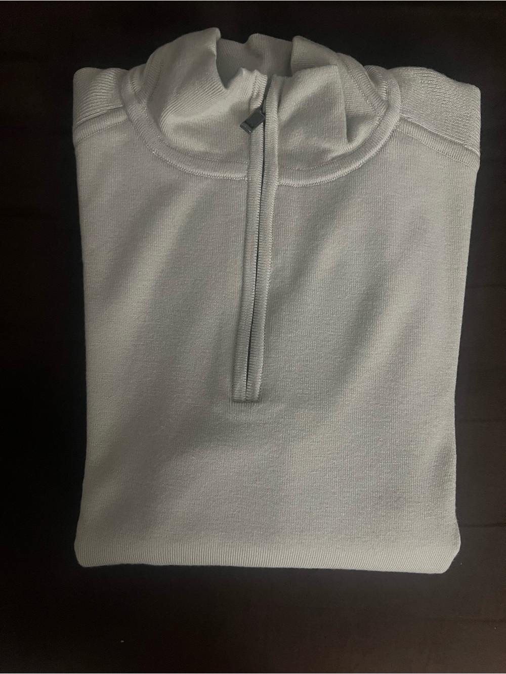 Men's Zip-Up Mock Neck Sweater - Light Gray
